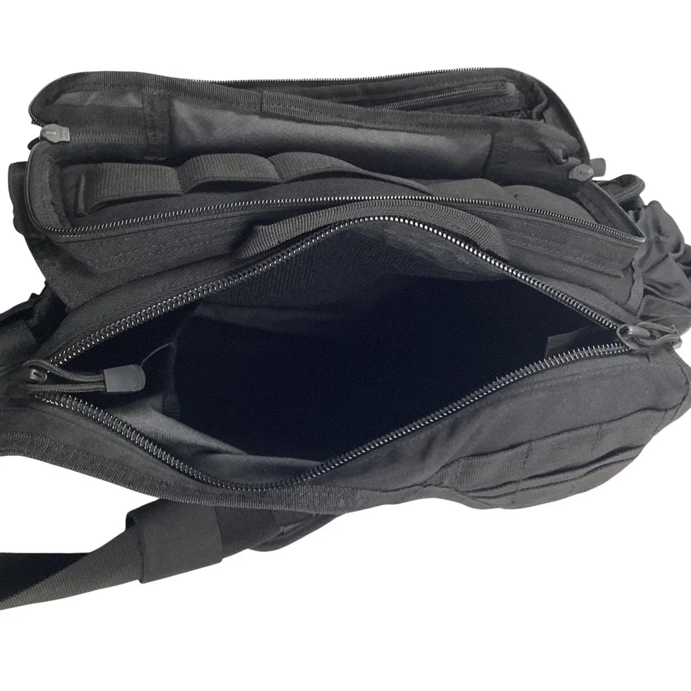 Rapdom Tactical Gear T311 Black Messenger Bag MOLLE Shoulder Utility EDC Pack